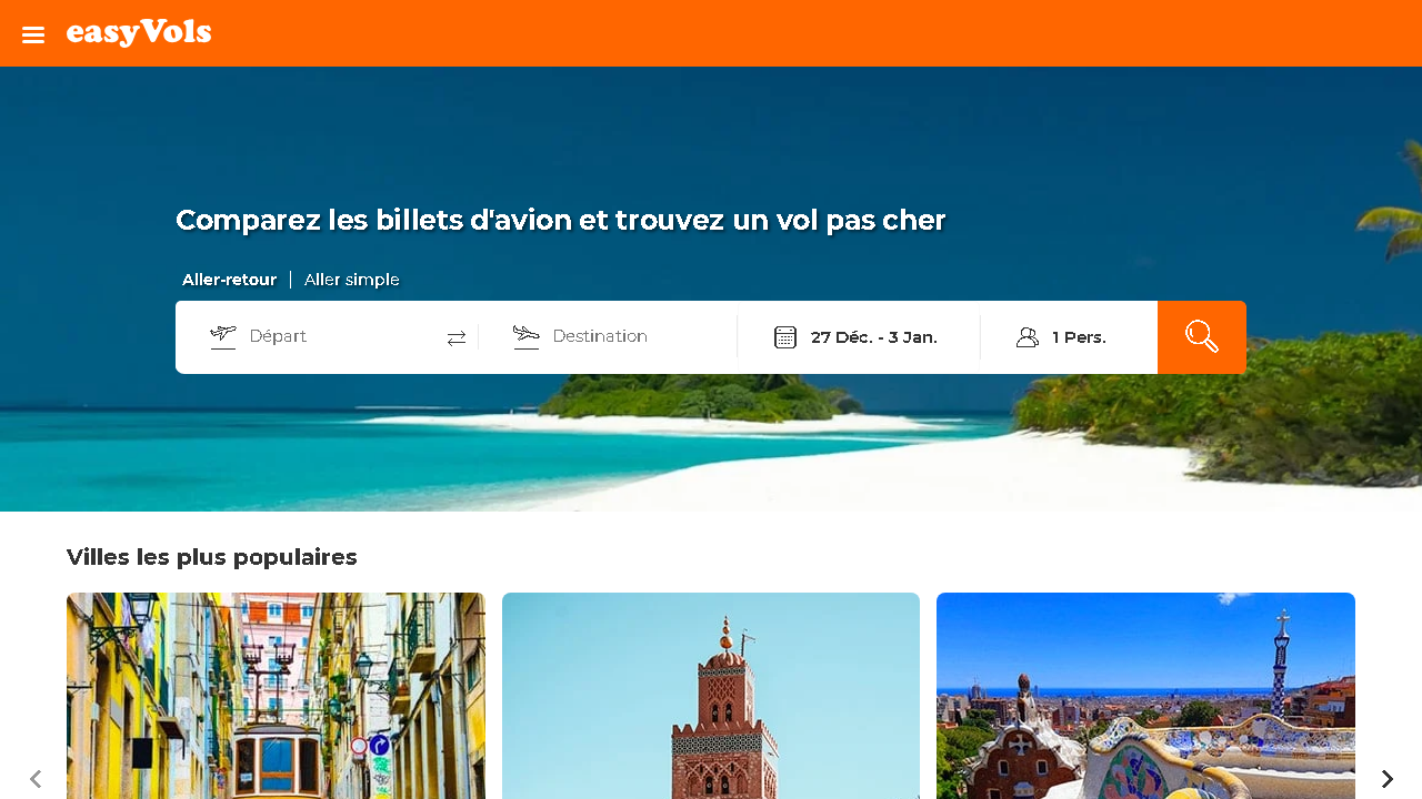 Capture d'écran de http://www.easyvols.fr/